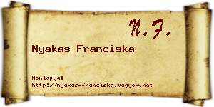 Nyakas Franciska névjegykártya